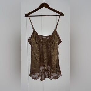 Intimately Free Morning Breeze Tunic  In Toffee Women L Romantic Lace Relax NEW